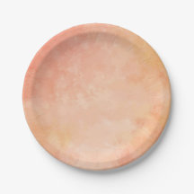 Paper plate with a peach watercolor design