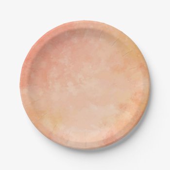 Paper Plate With A Peach Watercolor Design by Home_Suite_Home at Zazzle