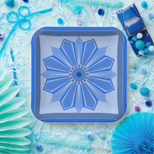 PAPER PLATE WITH BEAUTIFUL ART OF FLOWER (Party)