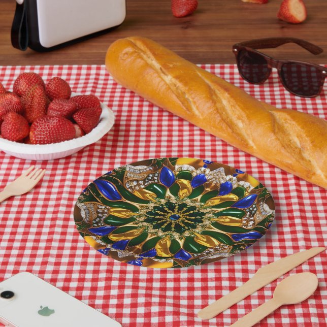 Paper plate with Brazil Colors Design (Picnic)