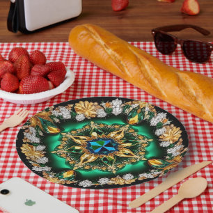 Paper plate with Brazilian Colors Design