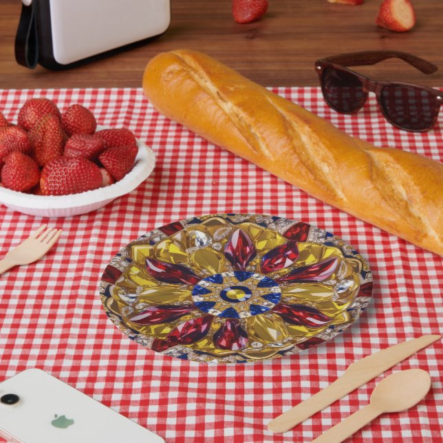 Paper plate with Colombia Colors Design (Picnic)