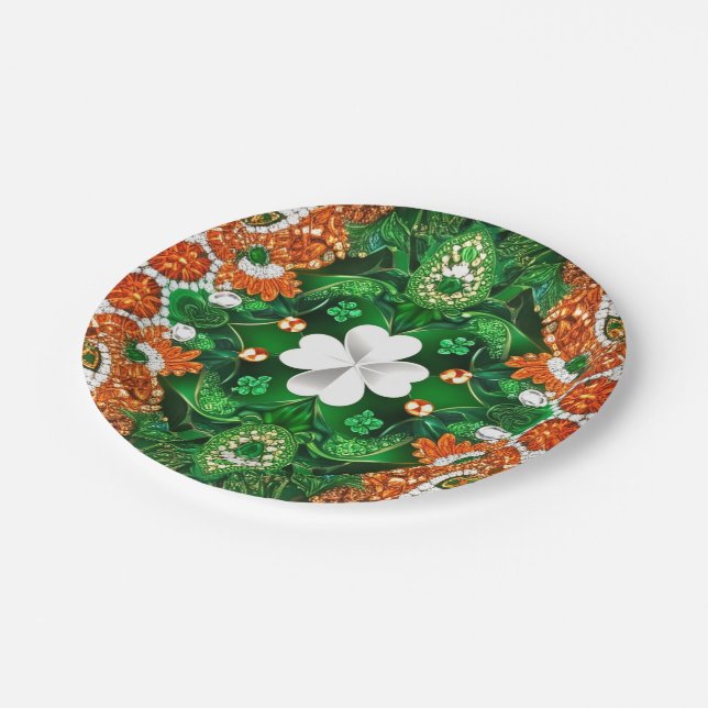 Paper plate with Irish Colors Design (Angled)