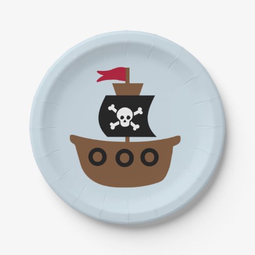 Paper plate with pirate ship