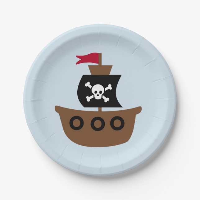 Paper plate with pirate ship (Front)