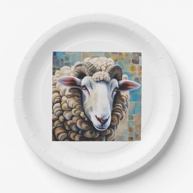 Paper Plate with sheep motive (Front)