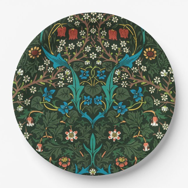 PAPER PLATE WITH WILLIAM MORRIS "TULIPS" DESIGN (Front)