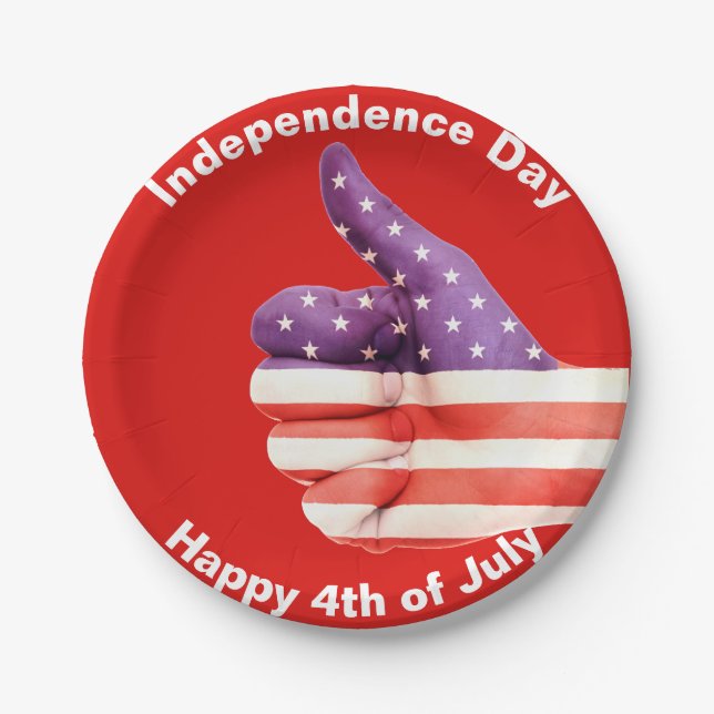 Paper Plates 4th of July Independence Day Food Red (Front)