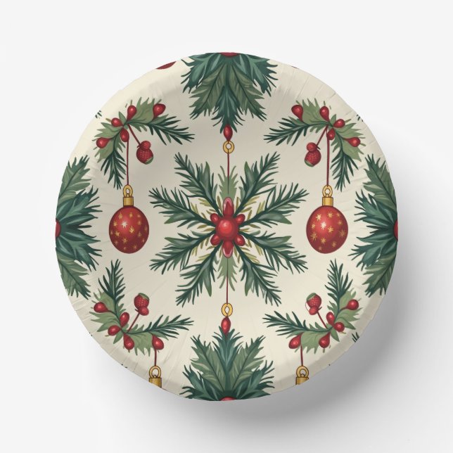 Paper Plates, 7" Paper Bowl (Christmas) (Front)
