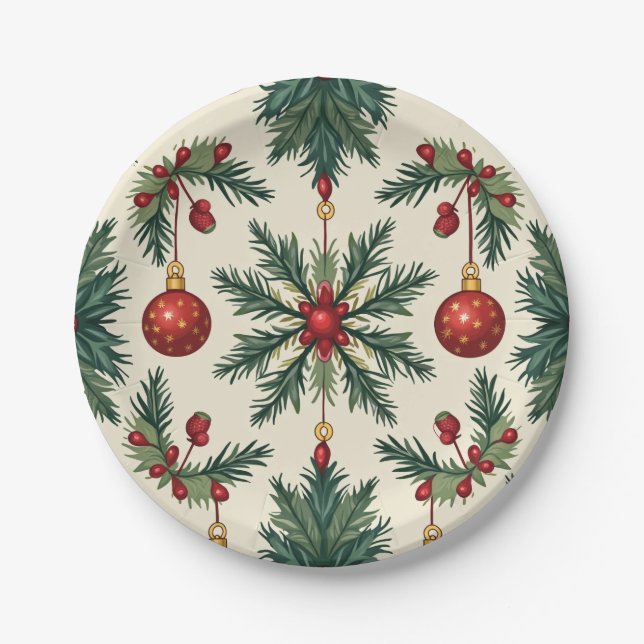 Paper Plates, 7" Round Paper Plate(Christmas) Plates (Front)