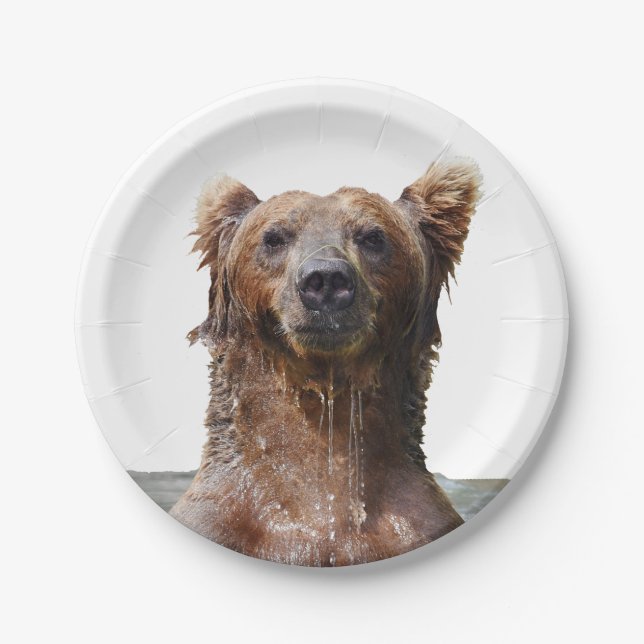 Paper Plates 7" w/ grizzly bear (Front)
