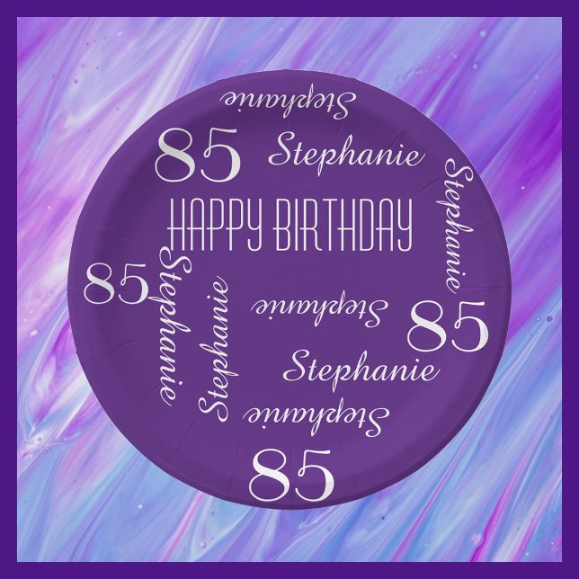 Paper Plates, 85th Birthday Party Repeating Names Plates (Creator Uploaded)