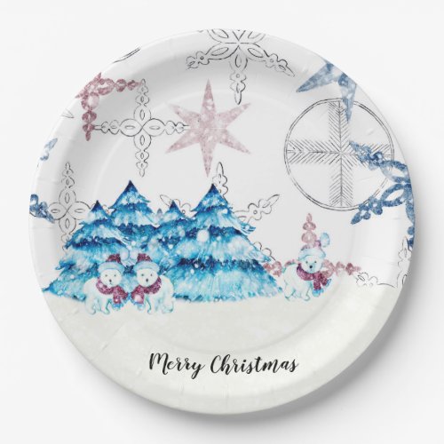 Paper Plates 9 Inch for Christmas Party