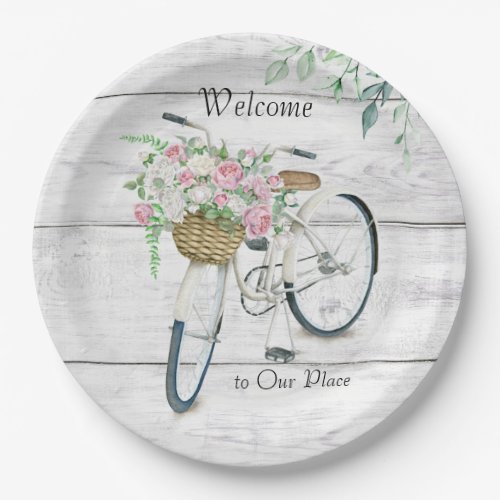 Paper Plates 9  Welcome Spring Bicycle