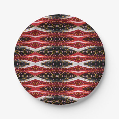 Paper Plates Abstract Red Black White