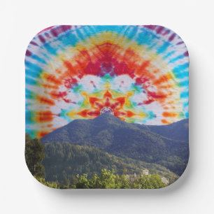 Paper Plates and Bowls Tie Dye Mt Tamalpais Sky 