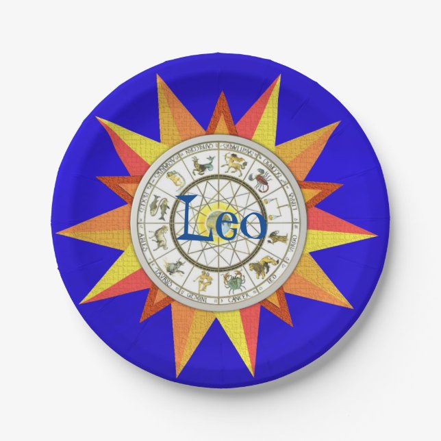 Paper Plates, Astrology Blue Star Paper Plates (Front)