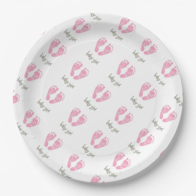 Paper Plates/Baby Girl Feet Paper Plates (Front)