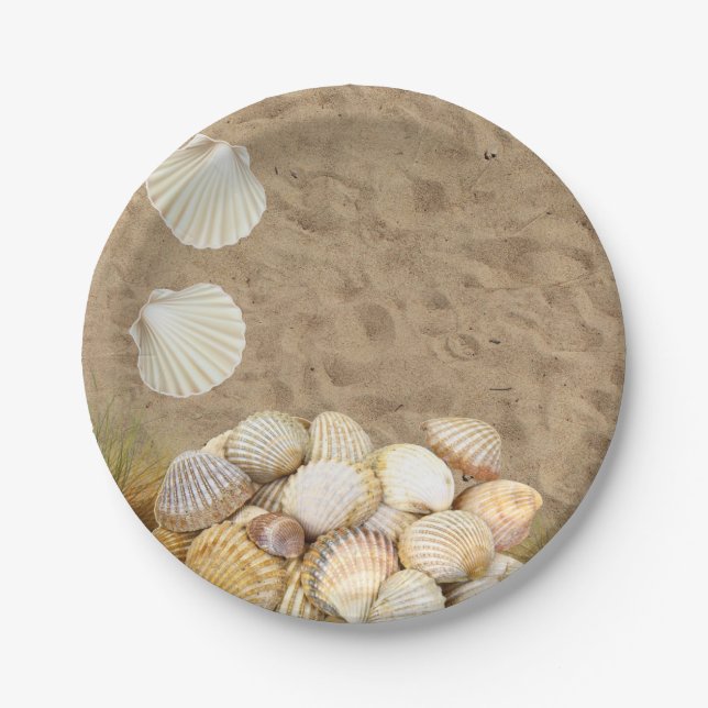 Paper Plates, Beach Clams Beach Stones Plates (Front)