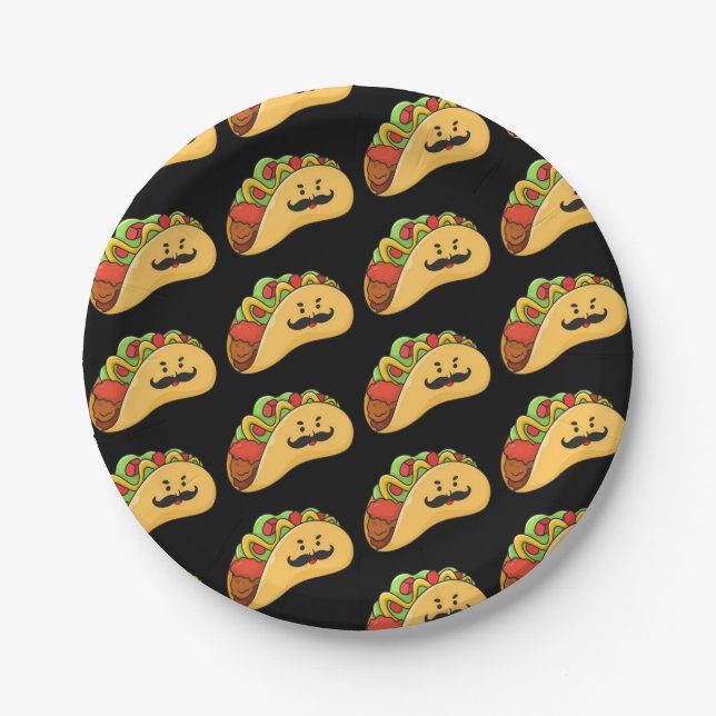 Paper Plates, Black Tacos Paper Plates (Front)