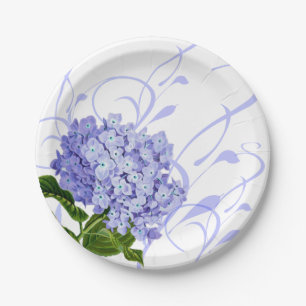 Paper Plates-Blue Hydrangea Paper Plates