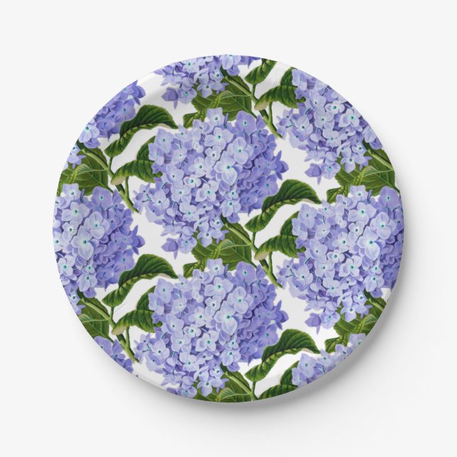 Paper Plates-Blue Hydrangeas Paper Plates (Front)
