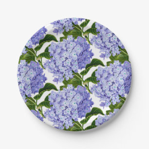 Paper Plates-Blue Hydrangeas Plates