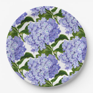 Paper Plates-Blue Hydrangeas Plates