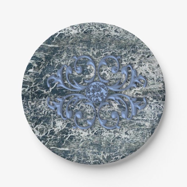 Paper Plates, Blue Marble Plates (Front)