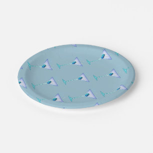 PAPER PLATES, BLUE MARTINI DESIGN PLATES