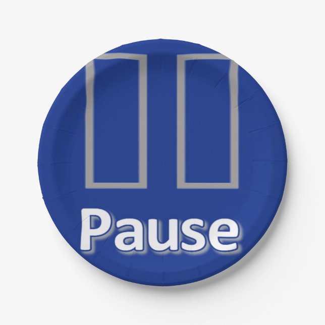 Paper Plates Blue Pause (Front)