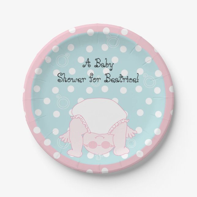Paper Plates "Blue/Pink BABY" (Front)