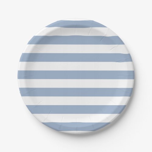 Paper Plates, Blue & White Stripe Birthday