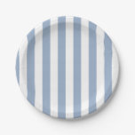 Paper Plates, Blue &amp; White Stripe Birthday Paper Plates