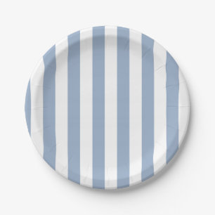 Paper Plates, Blue & White Stripe Birthday Plates