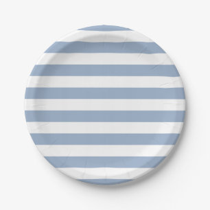 Paper Plates, Blue & White Stripe Birthday Plates