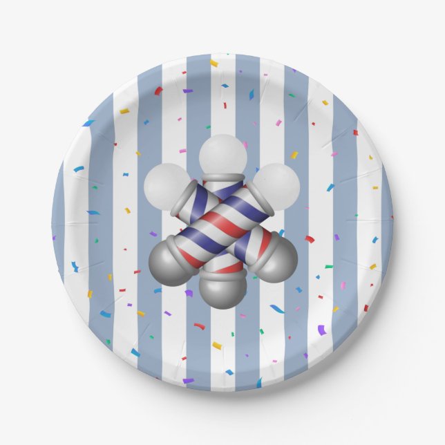 Paper Plates, Blue & White Stripe  Plates (Front)