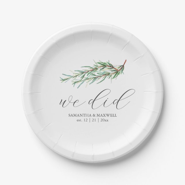 Paper Plates Botanical Rosemary Branch Greenery (Front)