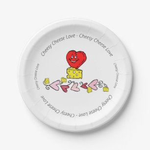 Paper Plates Cheesy Cheese Love  Red Hearts 