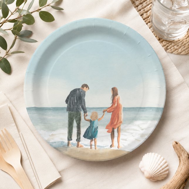Paper Plates | Custom Image Upload Party Plate (Upload your own artwork to create custom paper plates for parties, picnics, and events.)