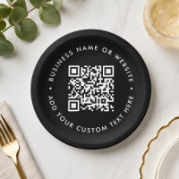 Paper Plates | Custom QR Code Business Party Plate