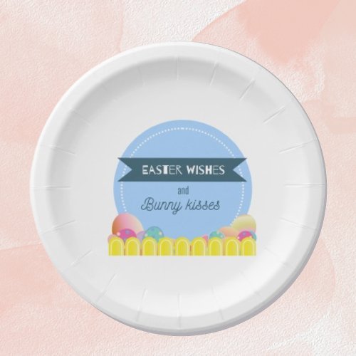 Paper Plates _ Cute Easter design  Bunny kisses