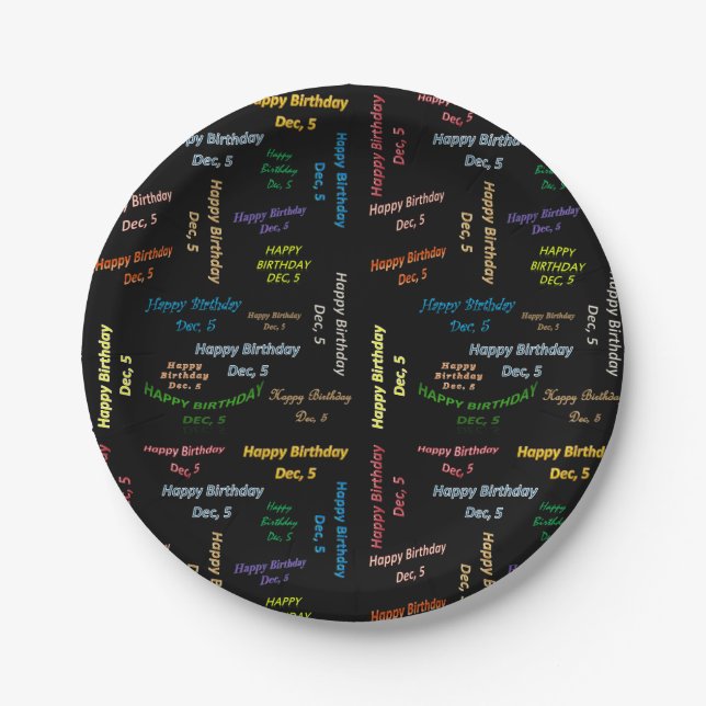 Paper Plates December, 5 Birthday (Front)