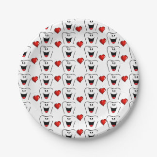 Paper Plates Dentist Teeth Red Hearts 