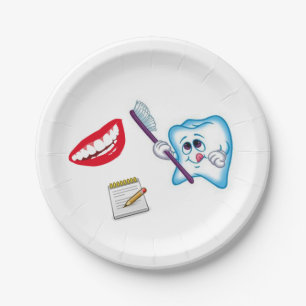 Paper Plates Dentist Teeth Smile