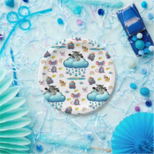 Paper Plates, Dog Cat Mice Cheese Rainbow Fish Plates