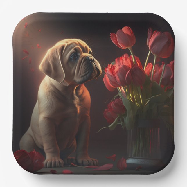 Paper plates dog Flower (Front)