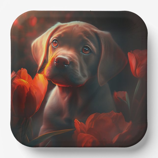 Paper plates dog Flower (Front)