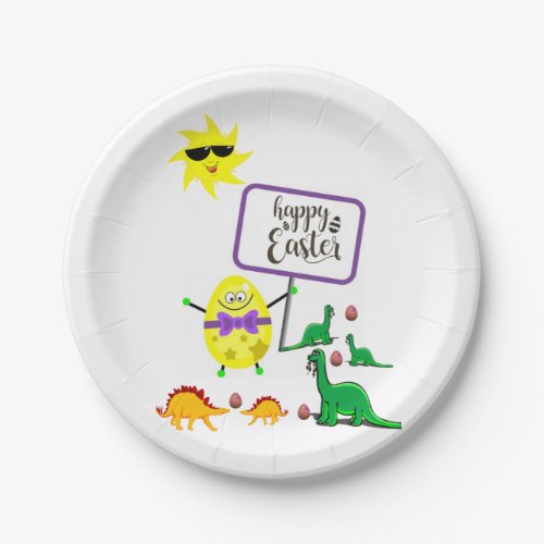 Paper plates Easter Dinosaur