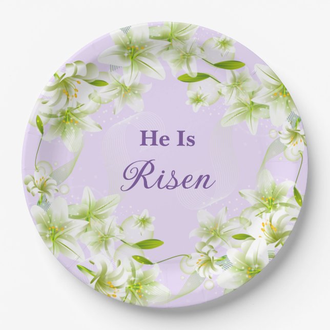 Paper Plates-Easter Lilies  Paper Plates (Front)